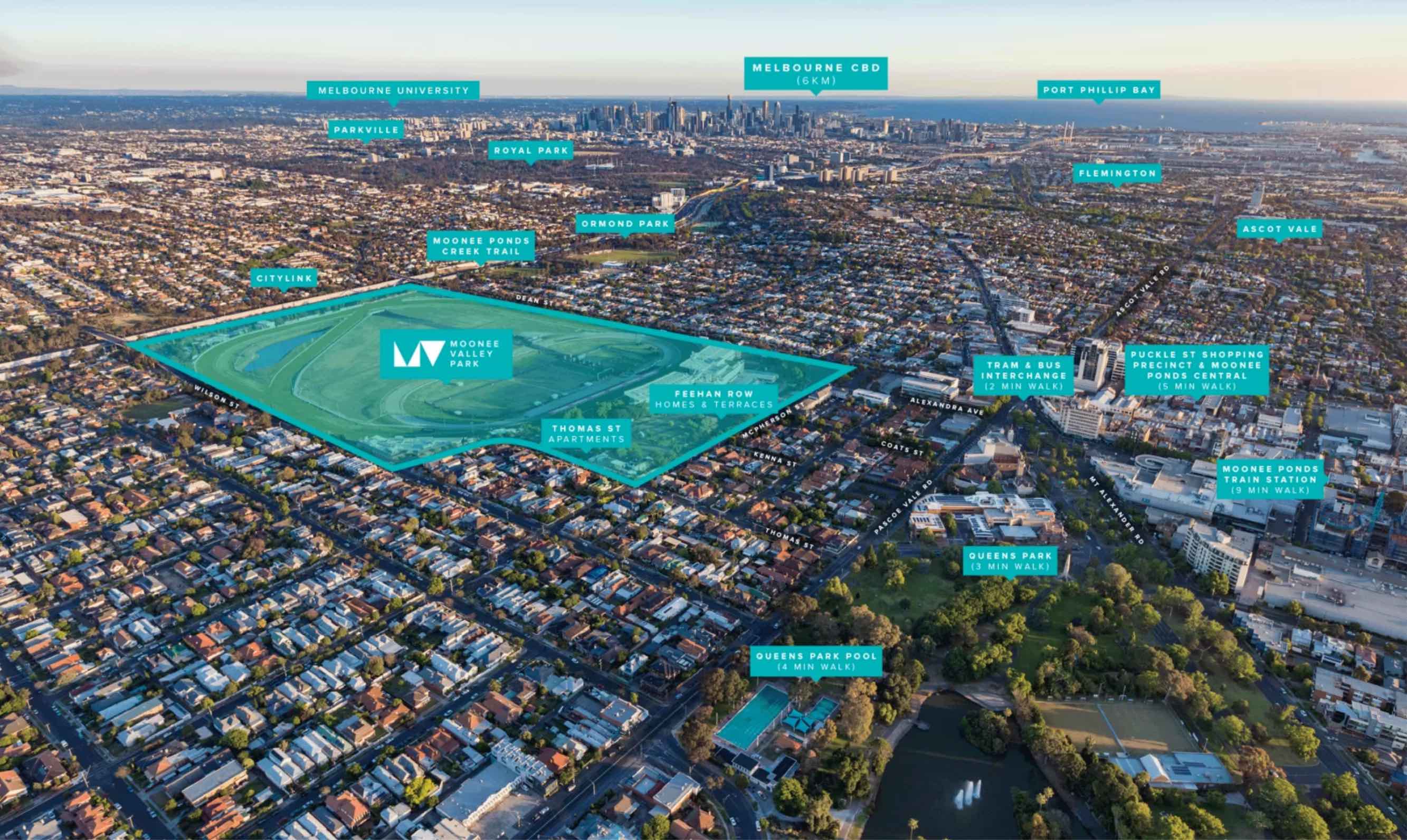 Townhouses Feehan Row At Moonee Valley Park Moonee Ponds OpenLot   Moonee Valley Park Estate   Moonee Ponds Aerial 